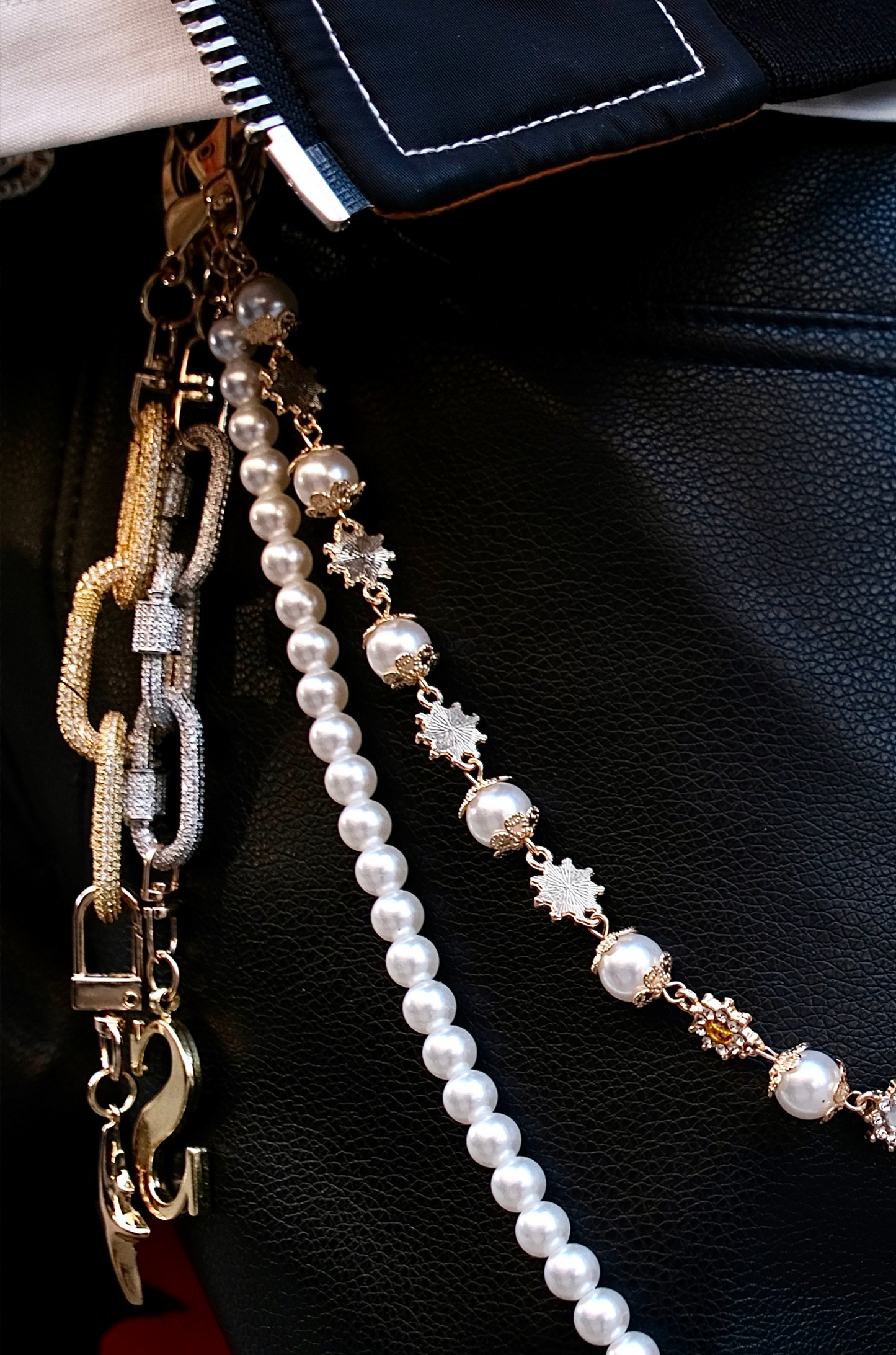 Diamond Chain Linked Keychain (Silver)