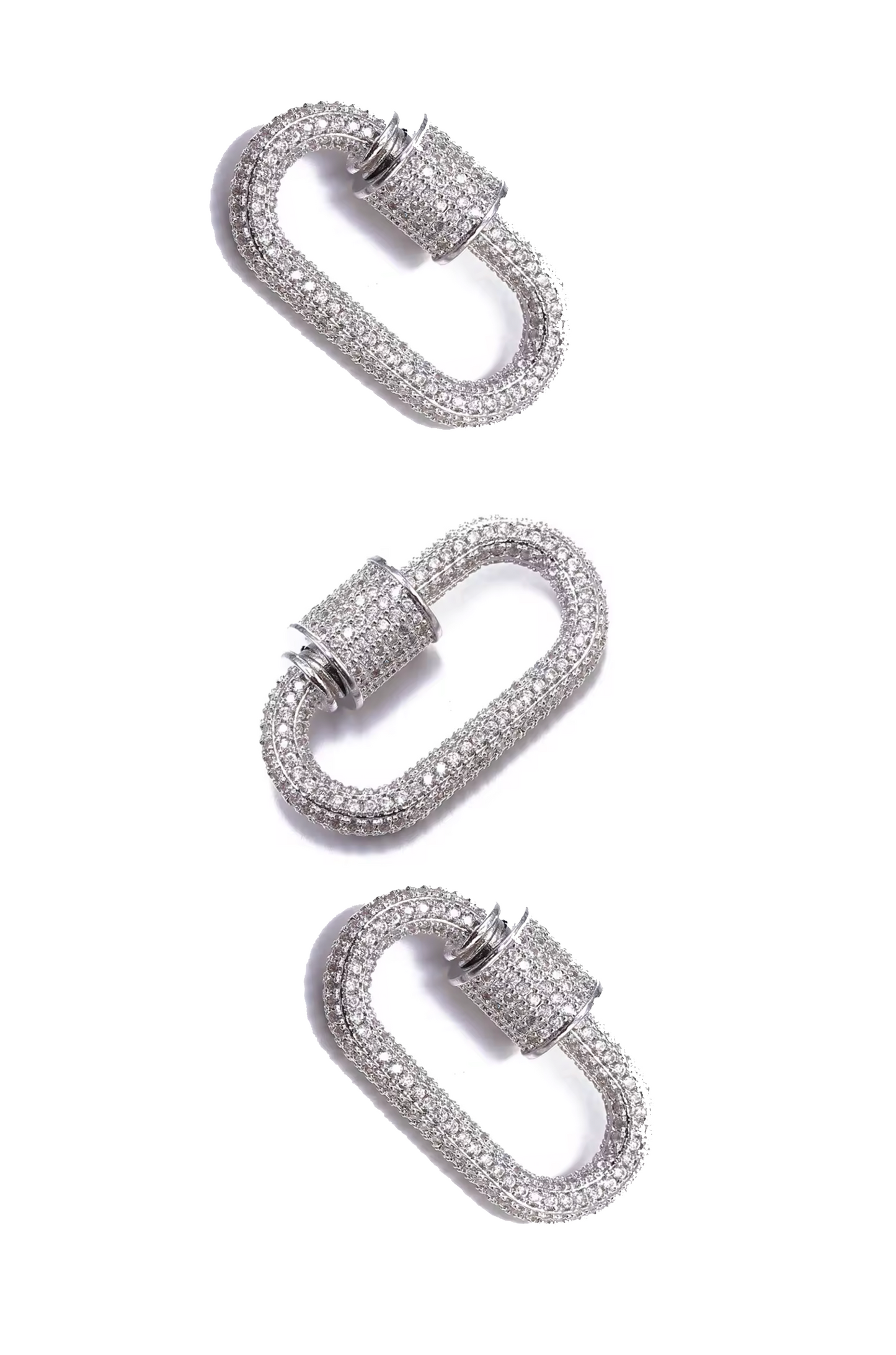 Diamond Chain Linked Keychain (Silver)
